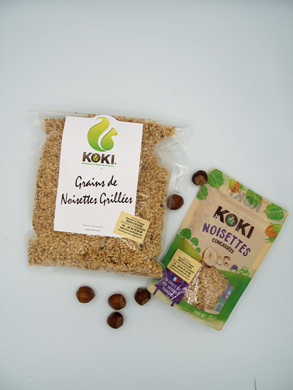Grains de noisettes grillées